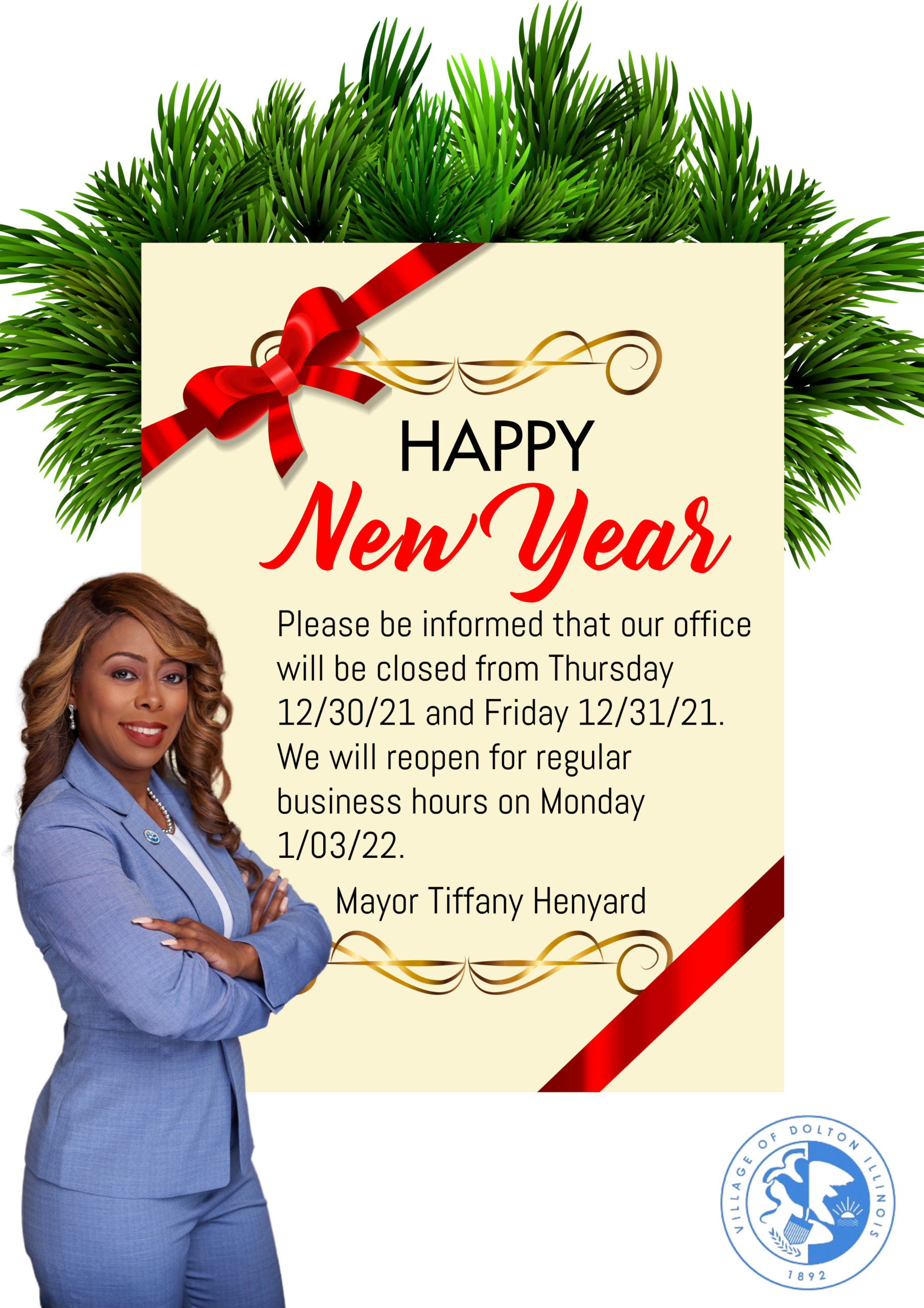 Read more about the article HAPPY NEW YEAR:  OFFICE CLOSED – 12/30/2021 and 12/31/2021
