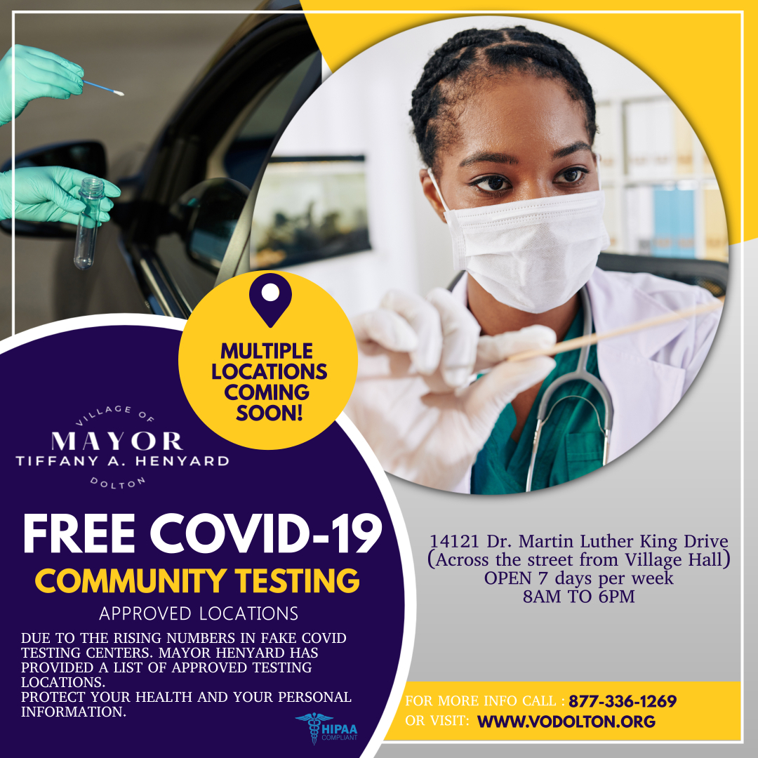 You are currently viewing Get Tested For COVID Now!!! New Testing Location Now Available in Dolton!
